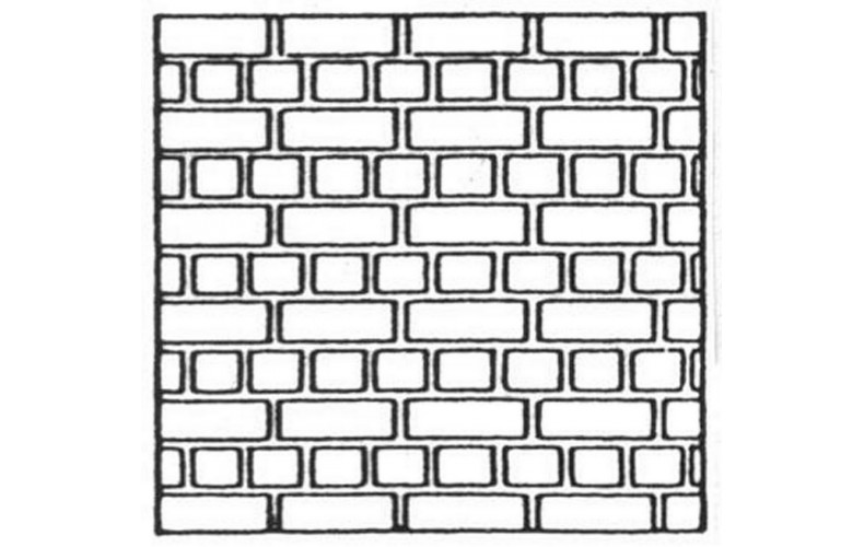 L13b Brick sheet 38 x 29cms English Bond  Unpainted Kit O Scale 1:43