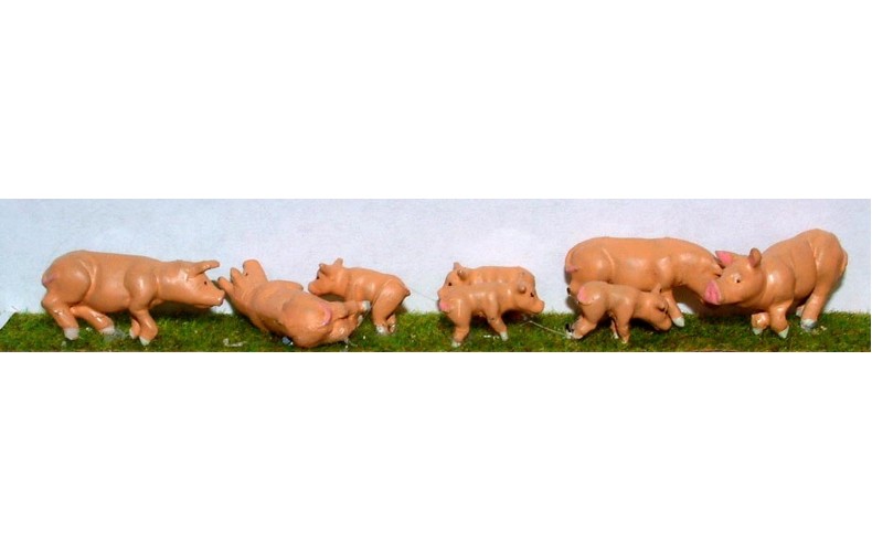 L21 Assorted Pigs & Piglets Unpainted Kit O Scale 1:43