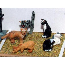 L26 6 Assorted Cats Unpainted Kit O Scale 1:43