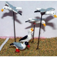 L28p Painted 5 x assorted Seagulls O Scale 1:43