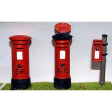 L2 Later Pillar Boxes - 3 assorted Unpainted Kit O Scale 1:43
