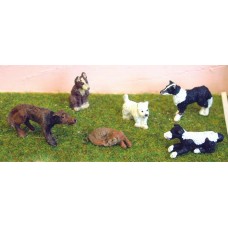 L30 6 Assorted Dogs Unpainted Kit O Scale 1:43