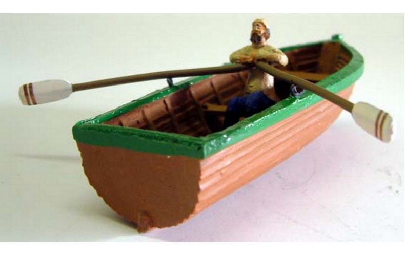 L33 Rowing Boat & rowing figure Unpainted Kit O Scale 1:43