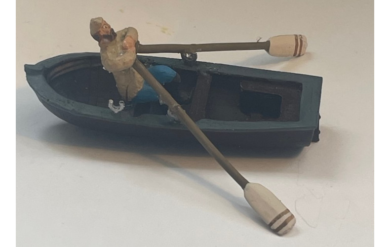 L33new Rowing Boat & rowing figure Unpainted Kit O Scale 1:43