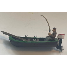 L34new Rowing Boat & Fisherman Unpainted Kit O Scale 1:43