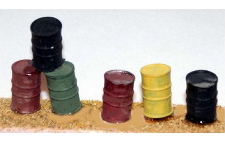 L43 4 Oil Barrells (Oil drums lightweigh resin) Unpainted Kit O Scale 1:43