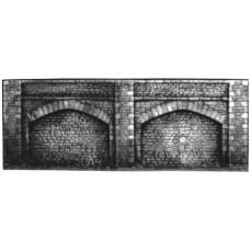 L9 2 Embankment Retaining walls 38x11cm Unpainted Kit O Scale 1:43