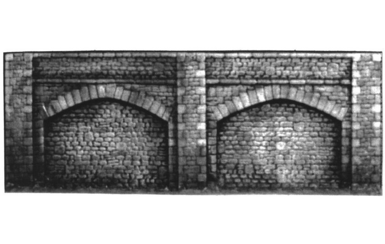 L9 2 Embankment Retaining walls 38x11cm Unpainted Kit O Scale 1:43