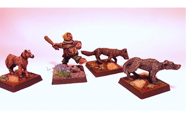 LMF16 Borderlands Militia Dogs Unpainted 28mm Scale