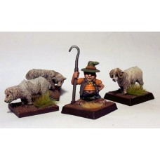 LMF17 Borderlands Shepherd 3 Sheep Unpainted 28mm Scale 