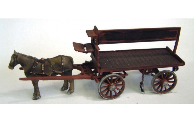M22 Horse Drawn Coal Cart Unpainted Kit O Scale 1:43
