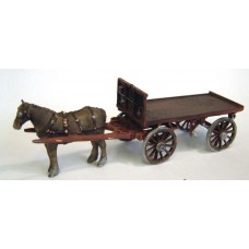 M23 Horse Drawn Railway Fladbed Wagon Unpainted Kit O Scale 1:43