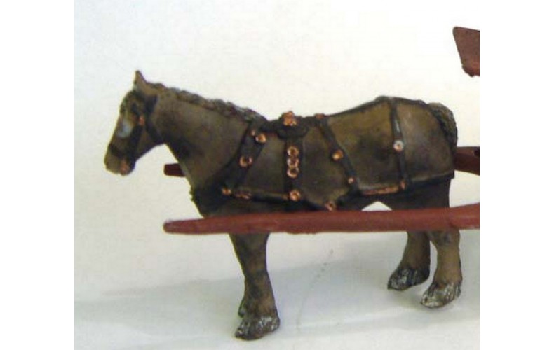 M4 Horse with harness Unpainted Kit O Scale 1:43