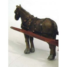 M5 Horse with swingle tree & harness Unpainted Kit O Scale 1:43