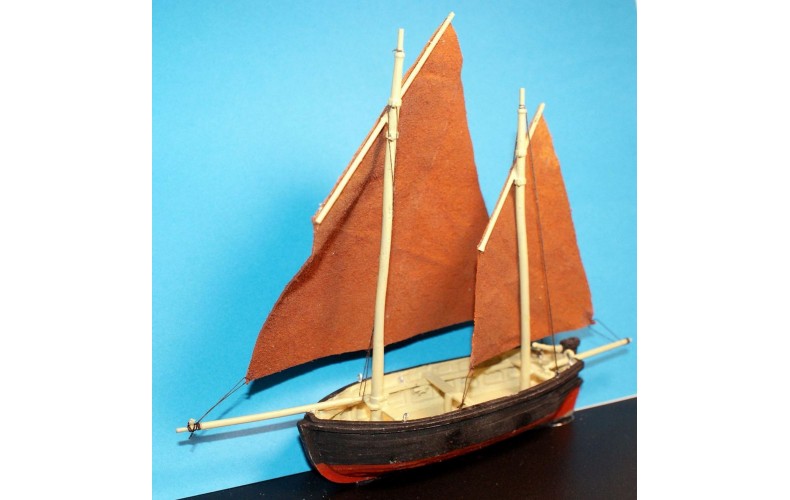 MB21 26ft Lugger Sailing Fishing Boat - Waterline Unpainted Kit OO Scale 1:76