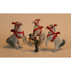 NCIR6 3 x Liberty Horses & Trainer Unpainted Kit (N Scale 1/148th)