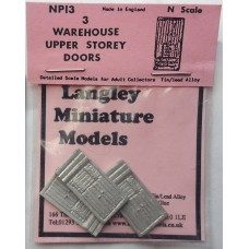 NP13 3 Warehouse upper storey doors Unpainted Kit N Scale 1:148