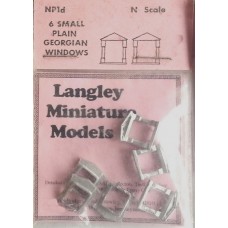 NP1d 6 small plain Georgian Windows Unpainted Kit N Scale 1:148