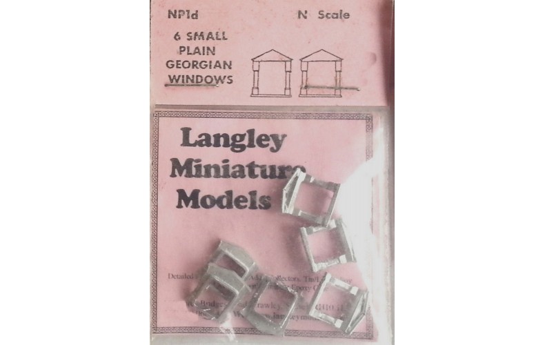 NP1d 6 small plain Georgian Windows Unpainted Kit N Scale 1:148