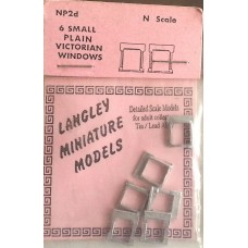 NP2d 6 small plain Victorian Windows Unpainted Kit N Scale 1:148