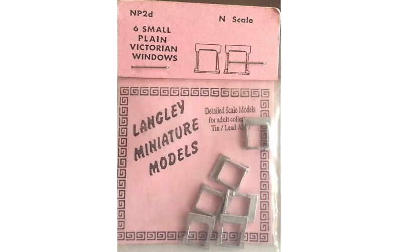 NP2d 6 small plain Victorian Windows Unpainted Kit N Scale 1:148