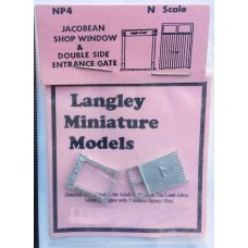 NP4 Large Shop Window & Side Gate Unpainted Kit N Scale 1:148