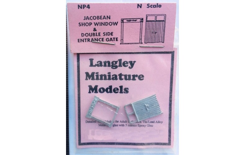 NP4 Large Shop Window & Side Gate Unpainted Kit N Scale 1:148