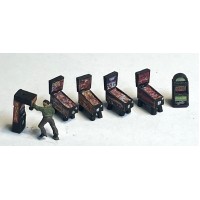 NQ20c 4 x Pinball, 1 Change 1 boxing machines / decals (Nscale 1/148th) Unpainted Kit NQ20c 4 x Pinball, 1 Change 1 boxing machines / decals (Nscale 1/148th) Unpainted Kit
