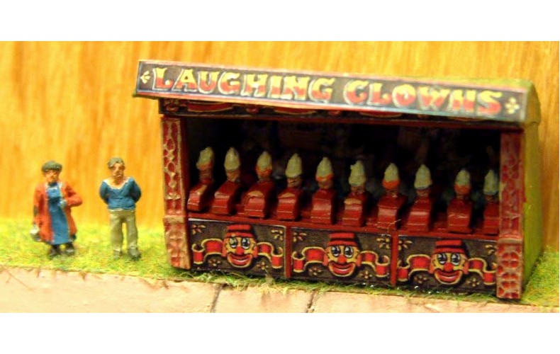 NQ4 Laughing Clowns - Side Stall Unpainted Kit N Scale 1:148