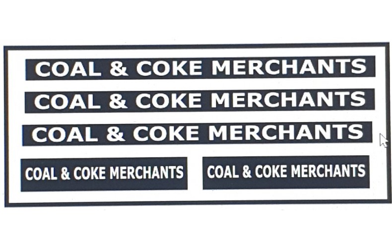 NT10 Coal & Coke Merchant Decals for E22 Coal Cart ( N Scale 1/148th)