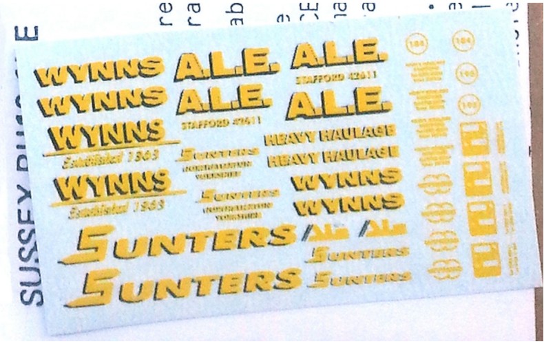 NT5 Heavy Haulage Decals (screened)  (N Scale 1/148th)