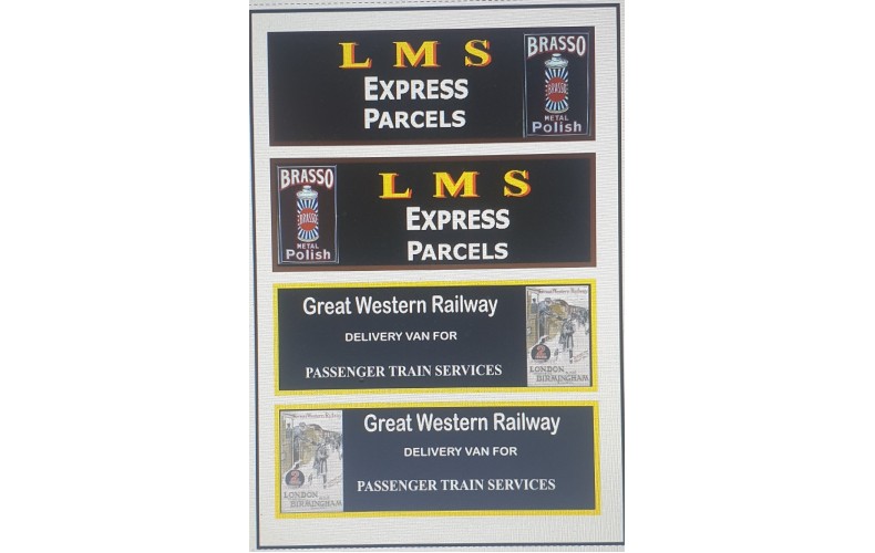 NT7 LMS or GWR Decals for E14 Parcel Van ( N Scale 1/148th)