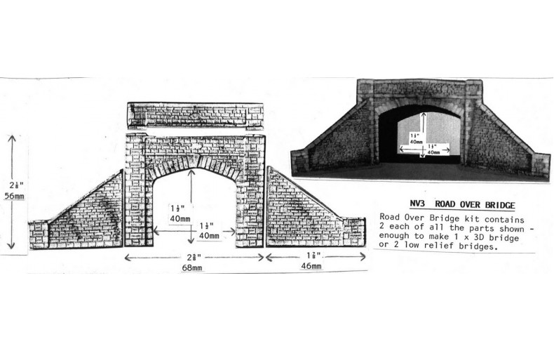 NV3 Road over bridge (both sides) Unpainted Kit N Scale 1:148