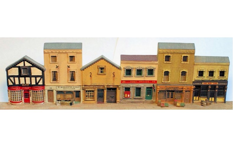 NV8set Parade of 6 shops Unpainted Kit N Scale 1:148