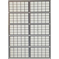 OC15a 20 pane Window Glazing Bars Large  Black (O scale 1/43rd)