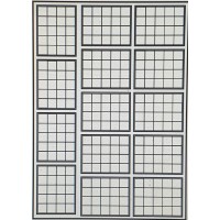 OC15c 20 pane Window Glazing Bars Small  Black (O scale 1/43rd)