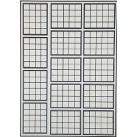 OC15c 20 pane Window Glazing Bars Small  Black (O scale 1/43rd)