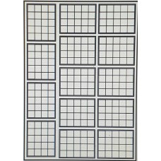 OC15c 20 pane Window Glazing Bars Small  Black (O scale 1/43rd)