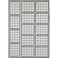 OC15d 20 pane Window Glazing Bars Small  White  (O scale 1/43rd)