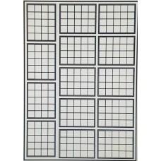 OC15d 20 pane Window Glazing Bars Small  White  (O scale 1/43rd)