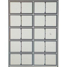 OC17b 2 pane Sash Window Glazing Bars Large  White (O scale 1/43rd)