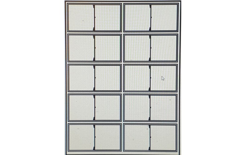 OC17b 2 pane Sash Window Glazing Bars Large  White (O scale 1/43rd)