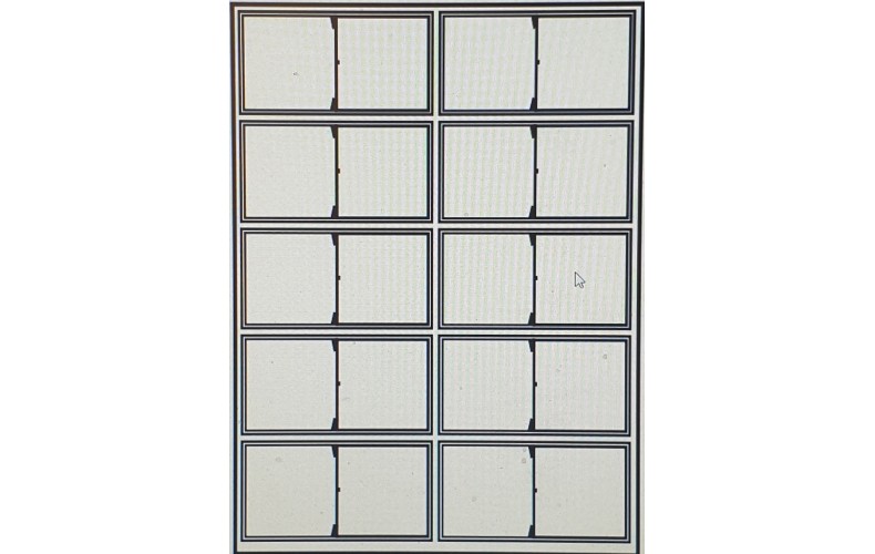 OC17a 2 pane Sash Window Glazing Bars Large  Black (O scale 1/43rd)