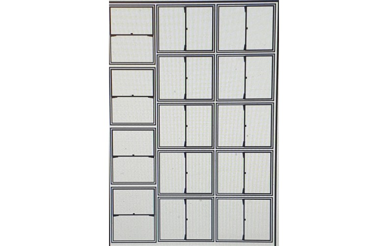 OC17d 2 pane Sash Window Glazing Bars Small  White (O scale 1/43rd)