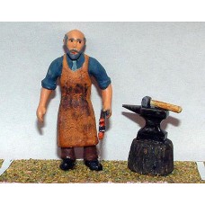 OF12 Blacksmith with Anvil & sundry tools  Unpainted Kit O Scale 1:43