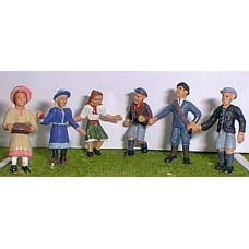 OF16p Painted 6 Victorian/Edwardian Children O Scale 1:43