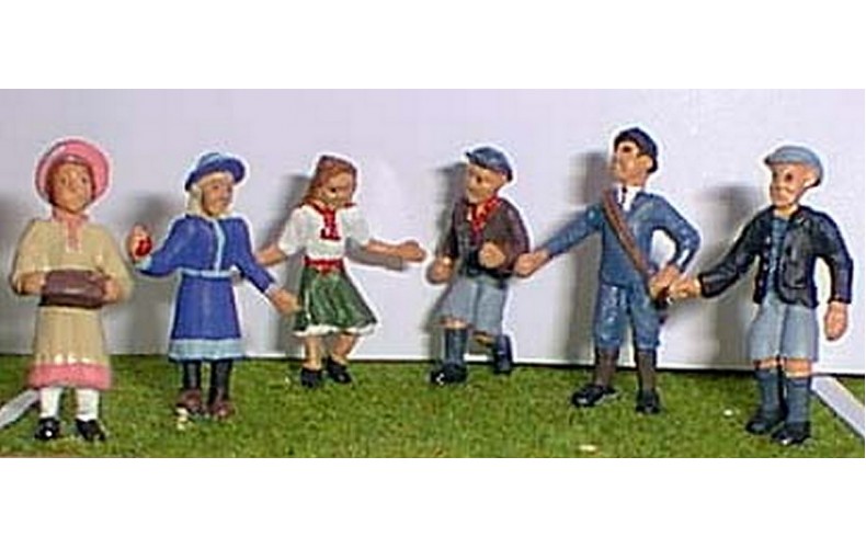 OF16 6 Victorian/Edwardian Children Unpainted Kit O Scale 1:43