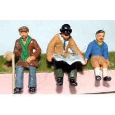 OF24p Painted 3 Seated Men (O Scale 1/43rd)