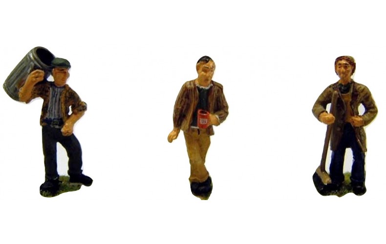 OF26p Painted 3 x Council/Municiple Workers & Dustbin (O Scale 1/43rd)