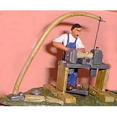 OF8 Pole Lathe & Worker (woodworking) Unpainted Kit O Scale 1:43